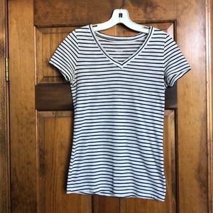 Striped v-neck top